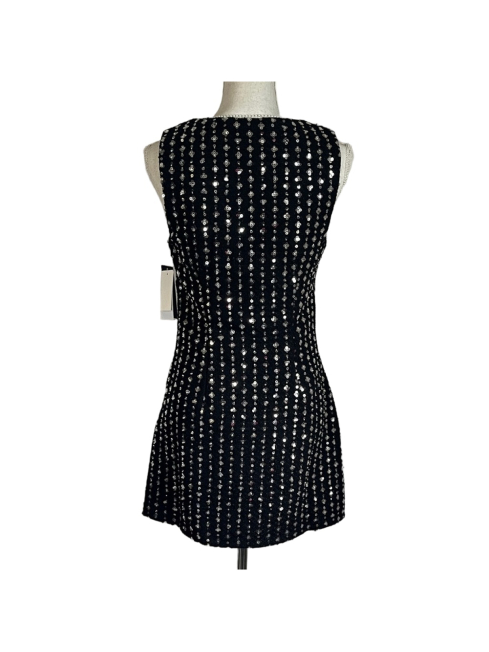 Seni & Cade Black Sequin V-Neck Mini Dress - Picture 2 of 7